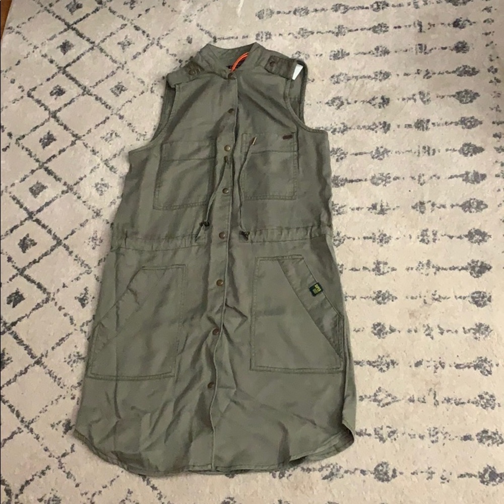 Superdry Green button up shirt dress